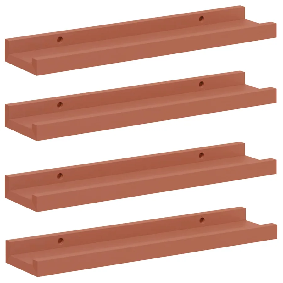 Étagère Murale Montage mural 4 pcs Rouge 40 x 9 x 3 cm - 2