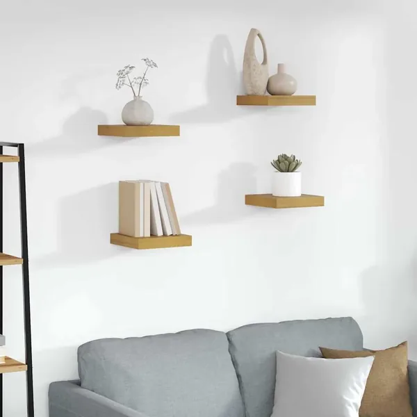 Étagère Murale 4 pcs Beige 23 x 23,5 x 4 cm Bois d'ingénierie