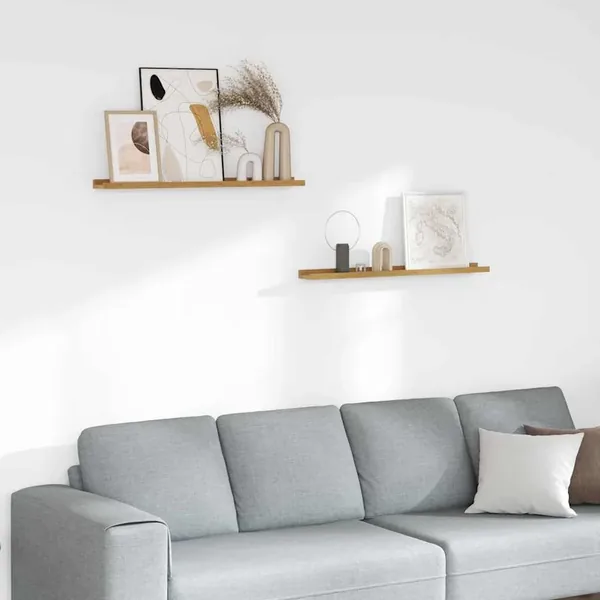 Étagère Murale Montage mural 2 pcs Beige 80 x 9 x 3 cm