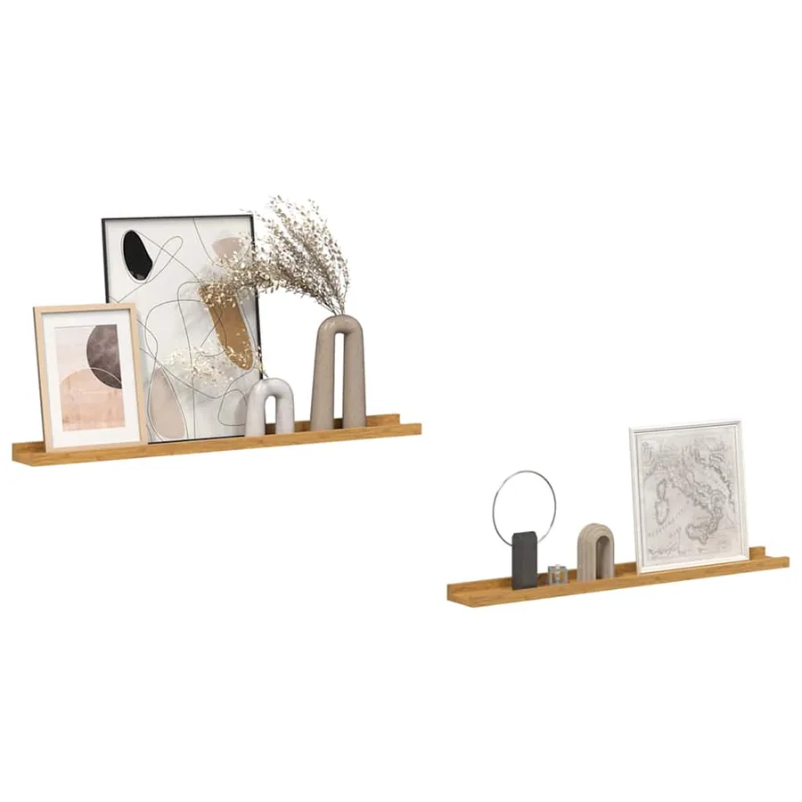 Étagère Murale Montage mural 2 pcs Beige 80 x 9 x 3 cm - 3