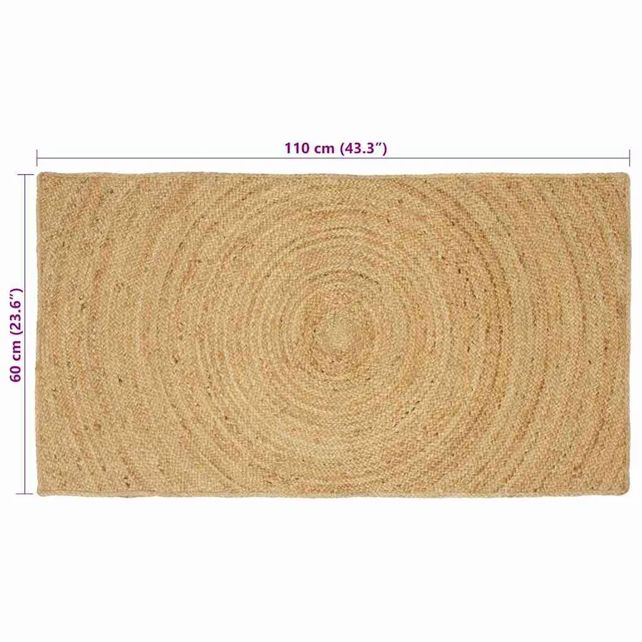 Tapis de surface Naturel 60 x 110 cm Jute - 8