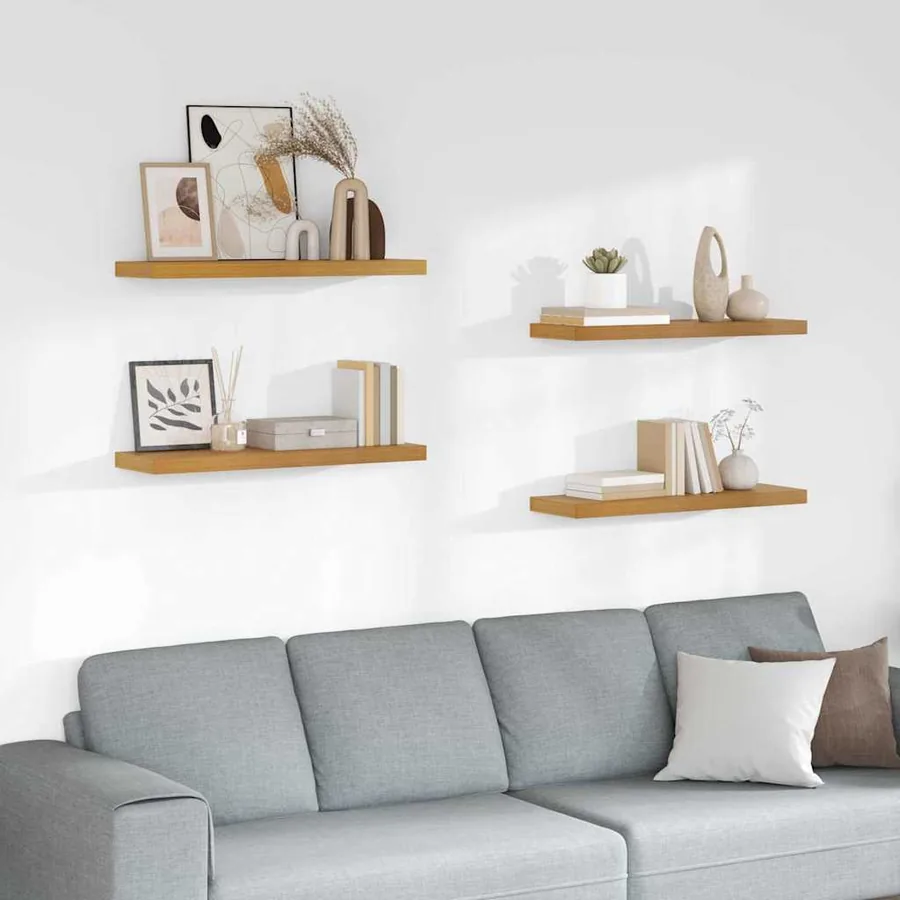 Étagère Murale 4 pcs Beige 80 x 23,5 x 4 cm Bois d'ingénierie