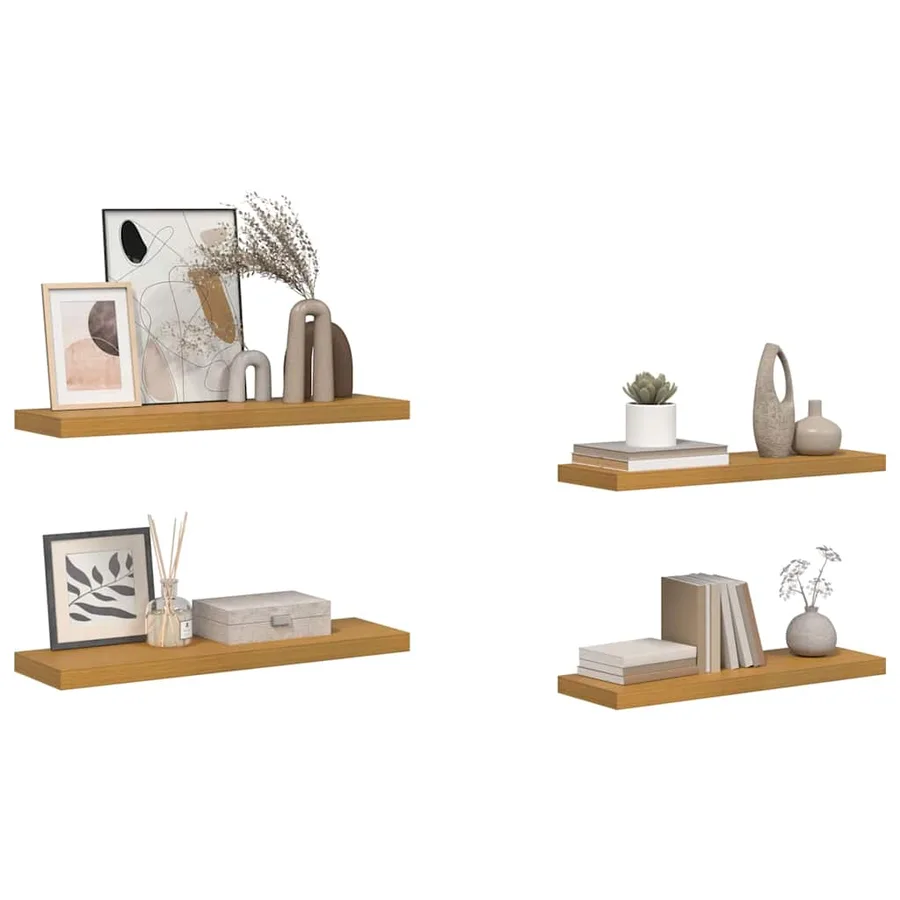 Étagère Murale 4 pcs Beige 80 x 23,5 x 4 cm Bois d'ingénierie - 3