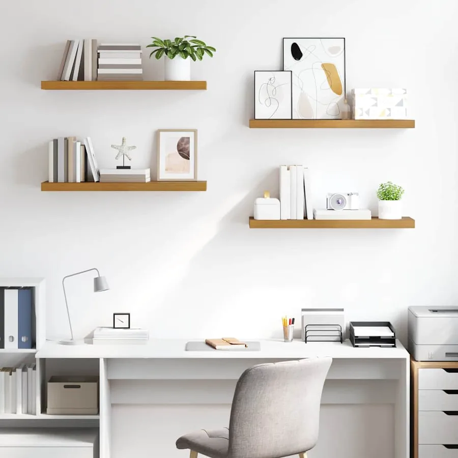Étagère Murale 4 pcs Beige 80 x 23,5 x 4 cm Bois d'ingénierie - 4
