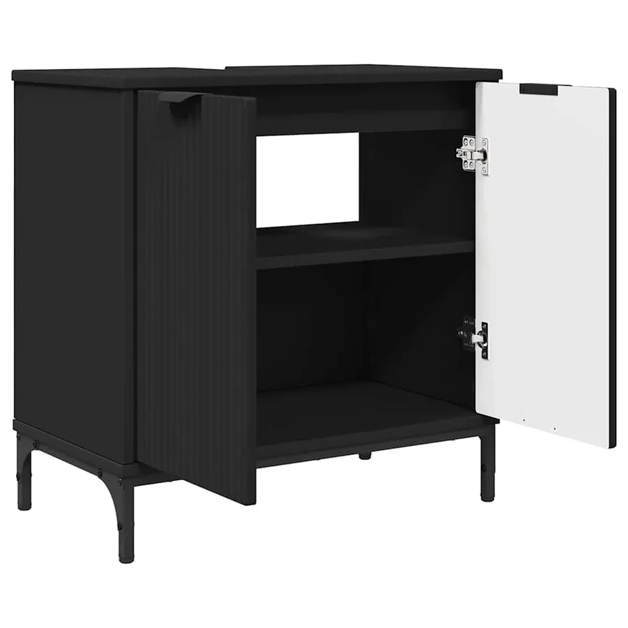 Ensemble de mobilier de salle de bain avec tiroir 2 pcs Noir - 5