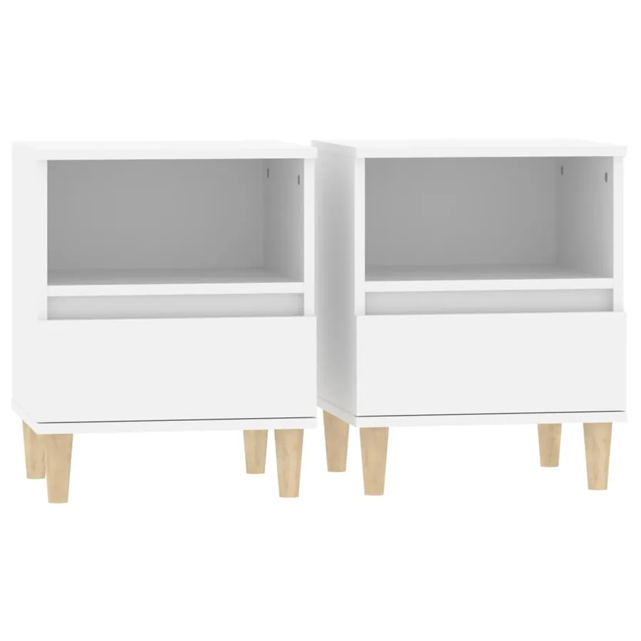 Tables de chevet 2 pcs Blanc 40x35x50 cm - 2