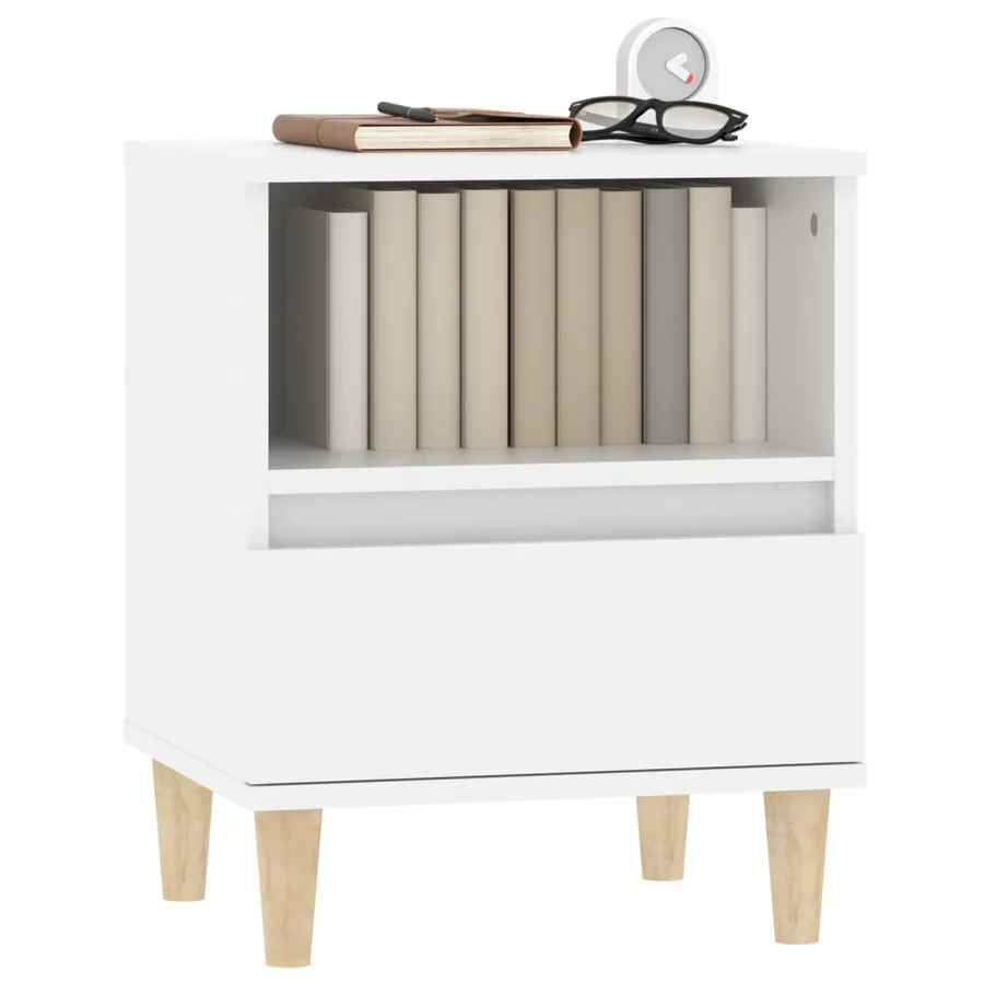 Tables de chevet 2 pcs Blanc 40x35x50 cm - 4