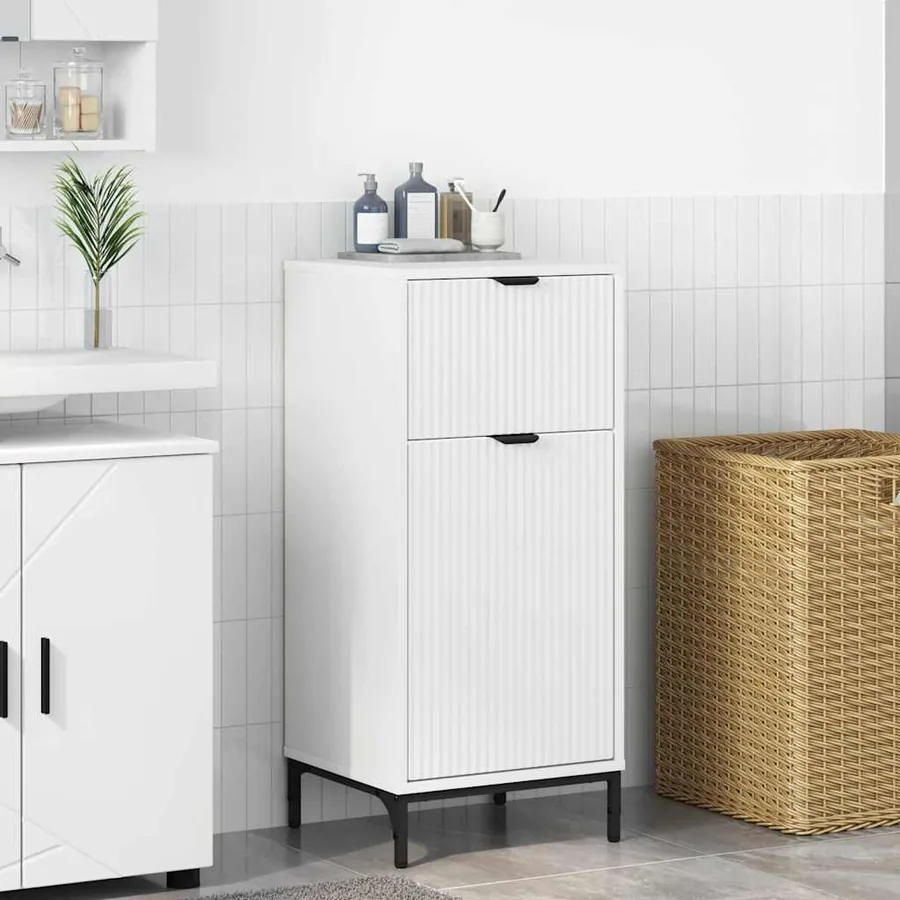 Cabinet de salle de bain avec tiroir Blanc 39,5 x 36 x 88 cm