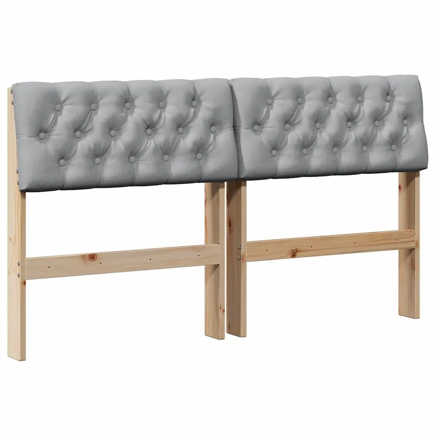 Tête de lit capitonnée Gris clair 160 cm Pin massif - 2