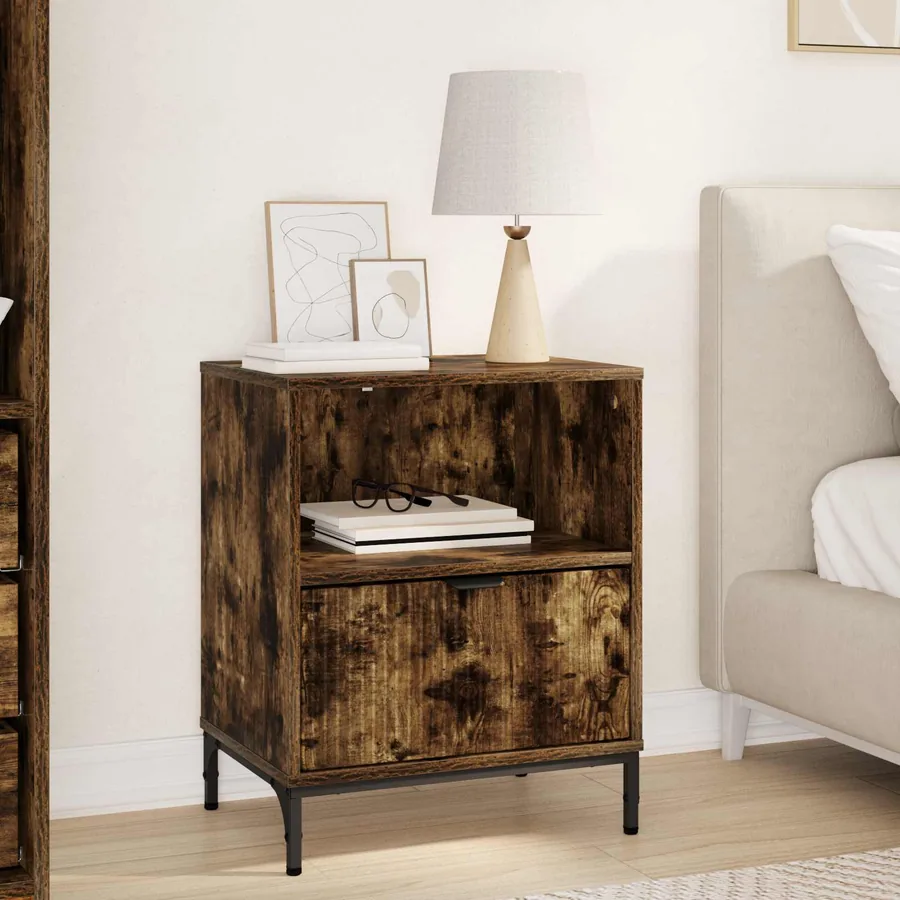 Cabinet de chevet Chêne fumé 49 x 36 x 61 cm Bois d'ingénierie