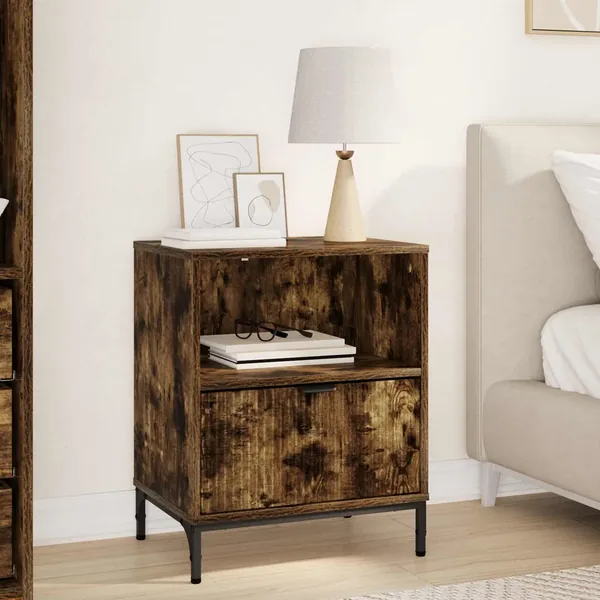 Cabinet de chevet Chêne fumé 49 x 36 x 61 cm Bois d'ingénierie