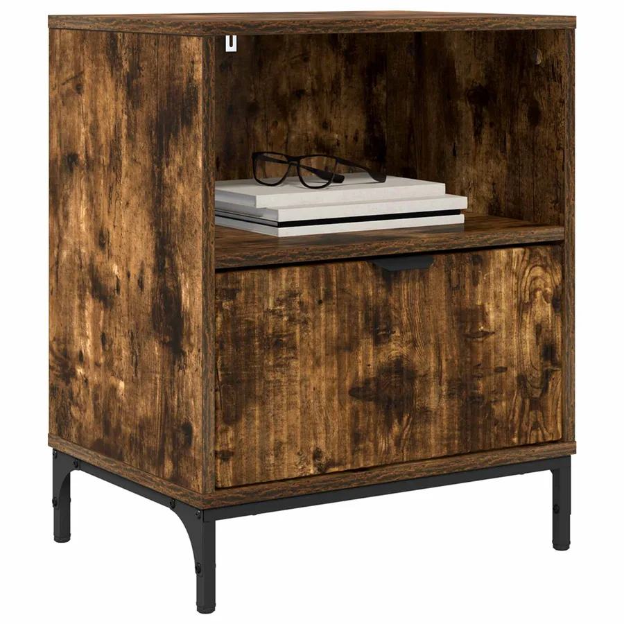 Cabinet de chevet Chêne fumé 49 x 36 x 61 cm Bois d'ingénierie - 3