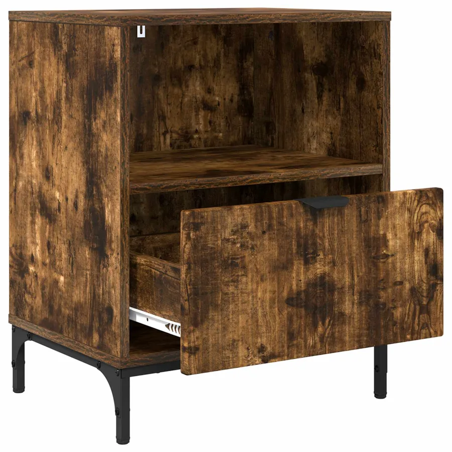 Cabinet de chevet Chêne fumé 49 x 36 x 61 cm Bois d'ingénierie - 5