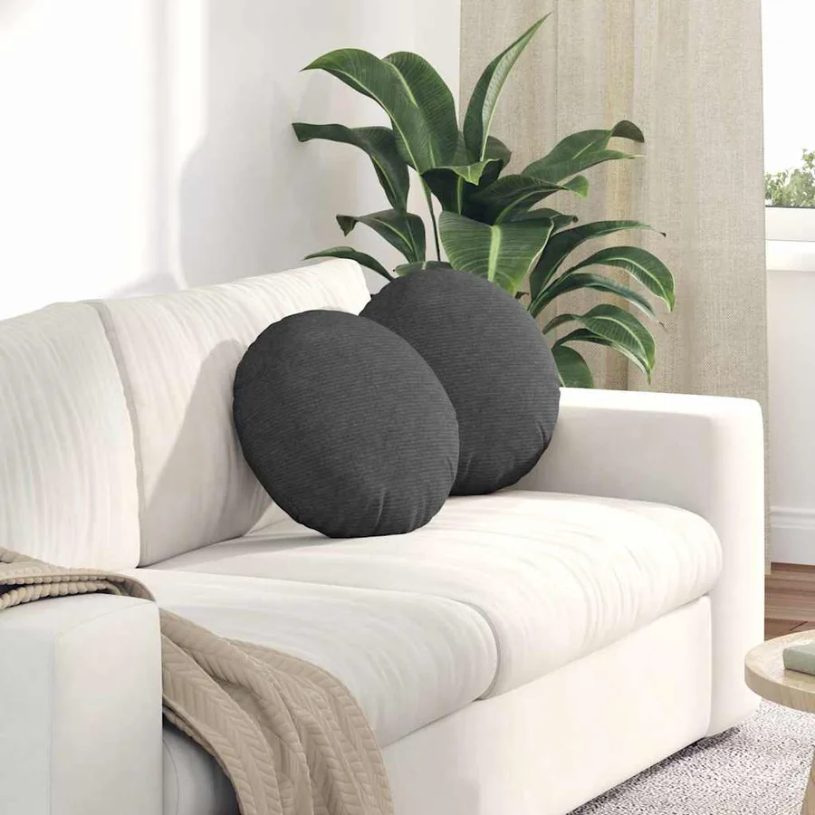 Coussins de siège 2 pcs Gris foncé Ø 40 cm