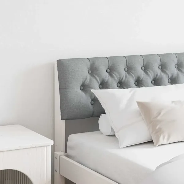 Tête de lit capitonnée Gris clair 200 cm Pin massif