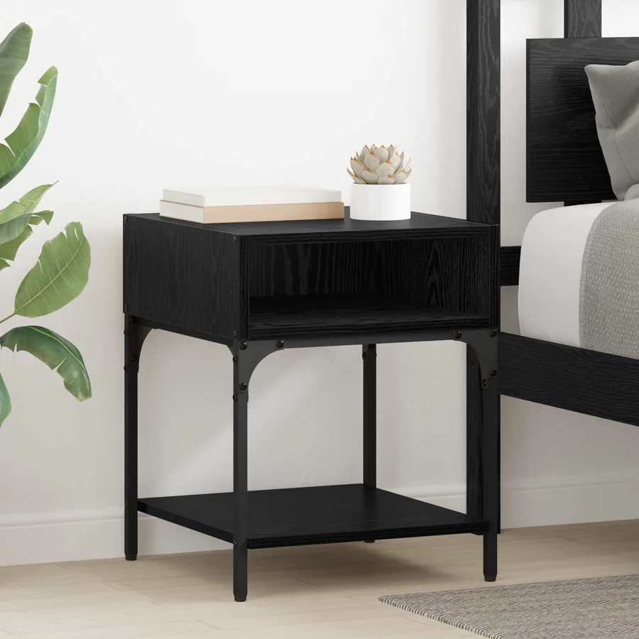 Table de chevet 2 pcs Chêne noir 40 x 40 x 50 cm