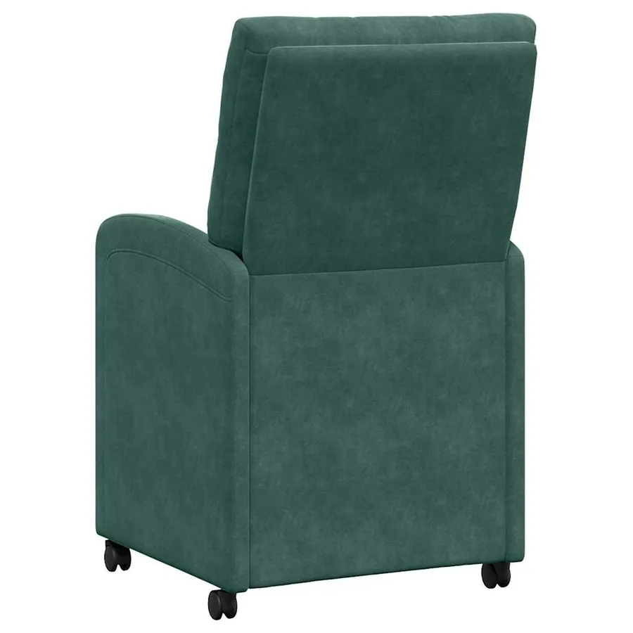 Chaises de Salle à Manger avec Roues 2 pcs Vert foncé Velours - 6