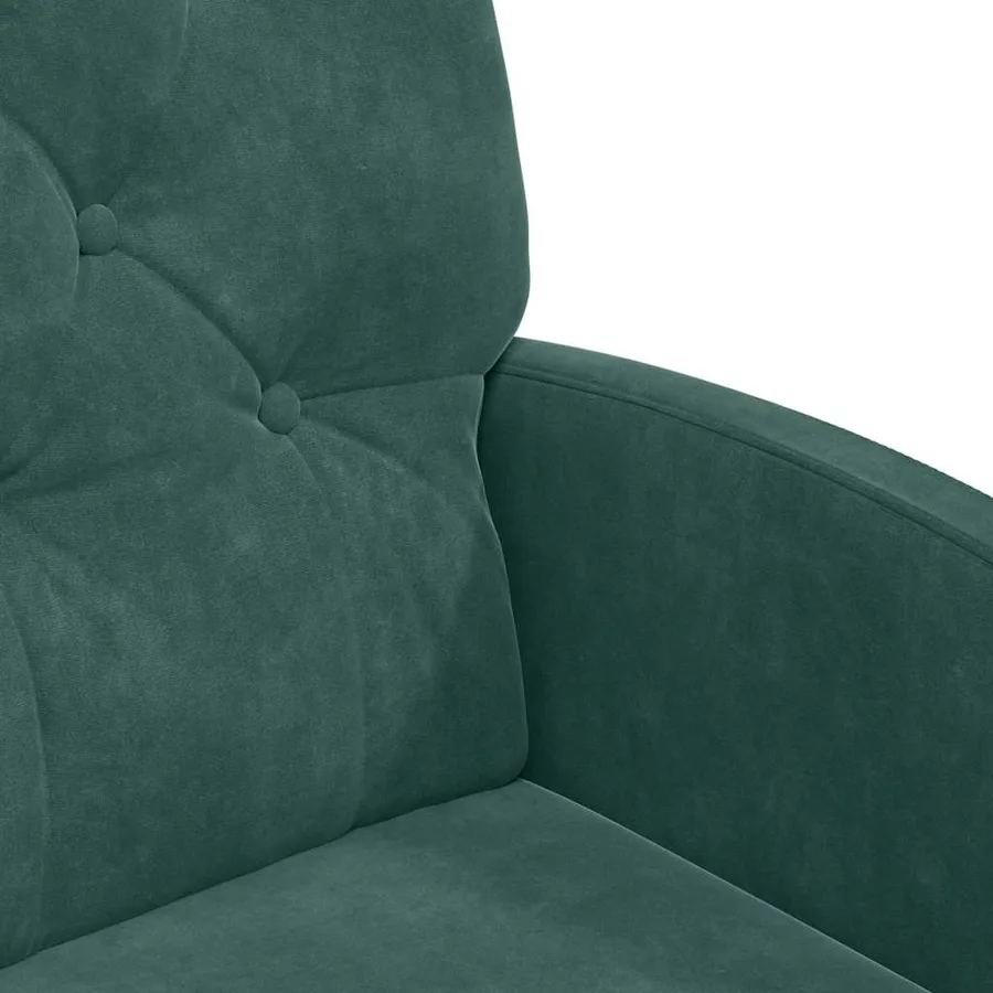 Chaises de Salle à Manger avec Roues 2 pcs Vert foncé Velours - 7