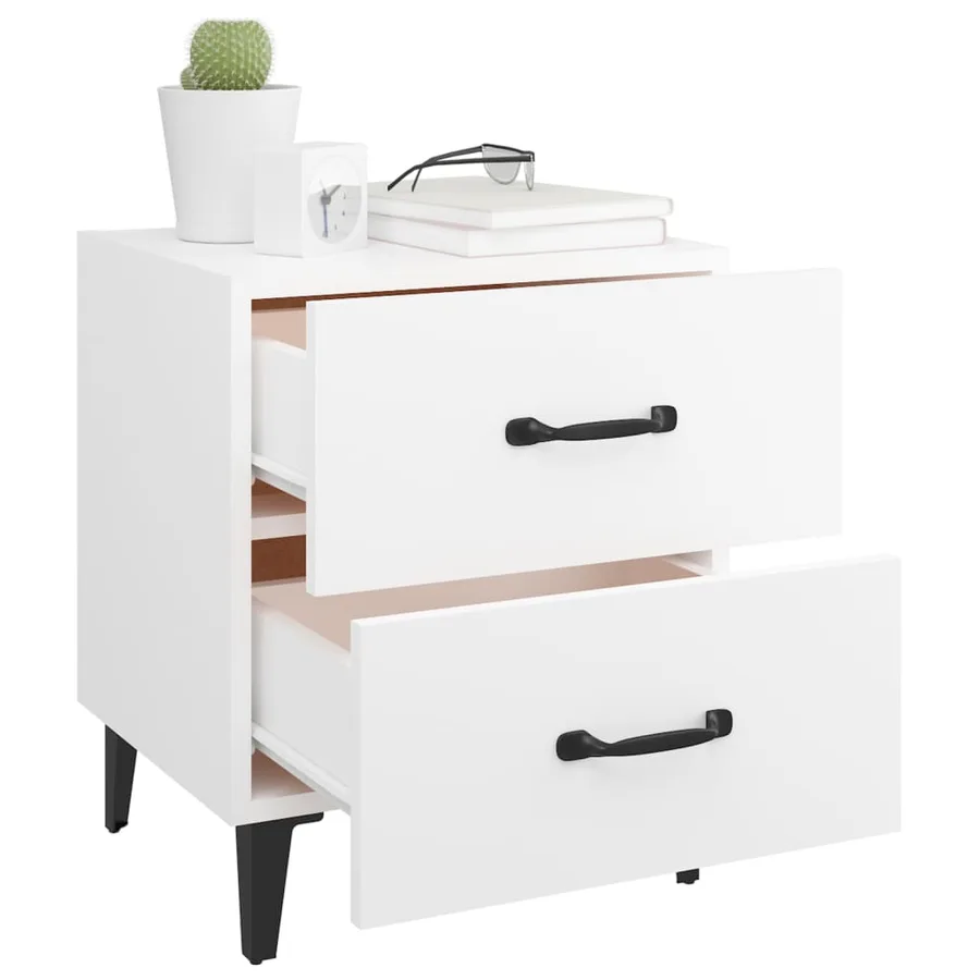 Tables de chevet 2 pcs Blanc 40x35x47,5 cm - 3