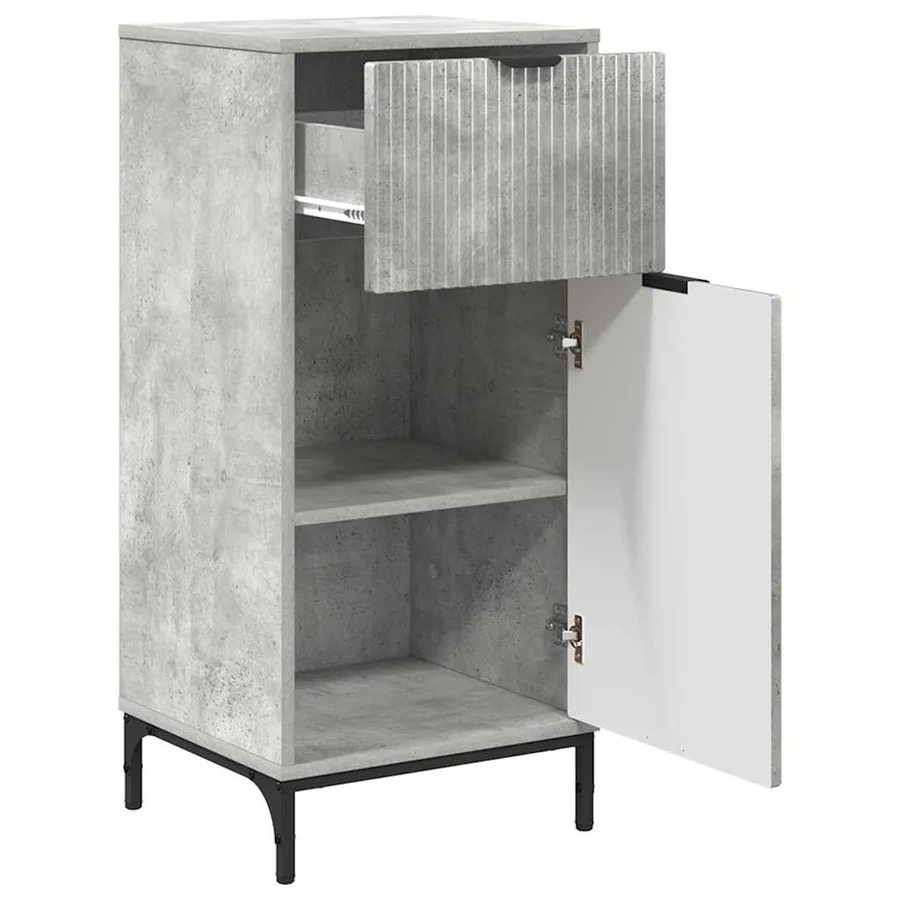 Ensemble de mobilier de salle de bain 2 pcs Gris béton - 6