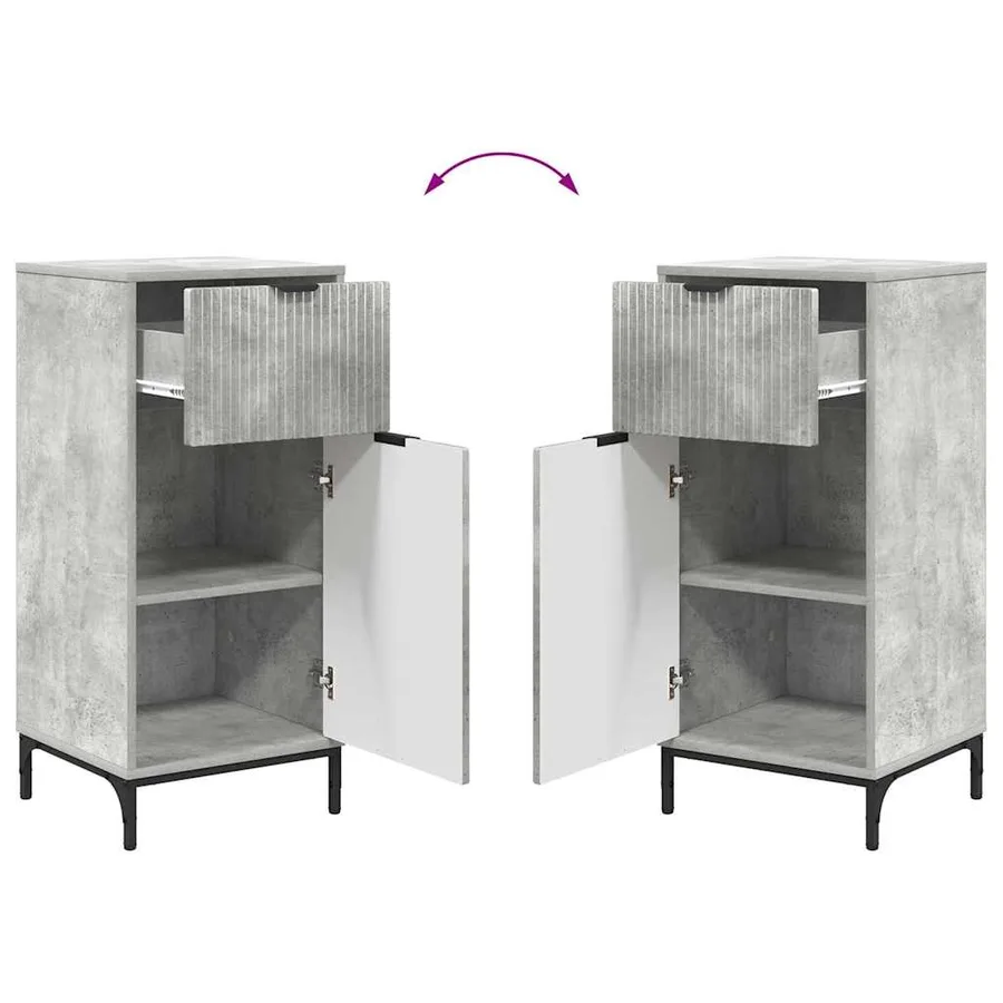 Ensemble de mobilier de salle de bain 2 pcs Gris béton - 8