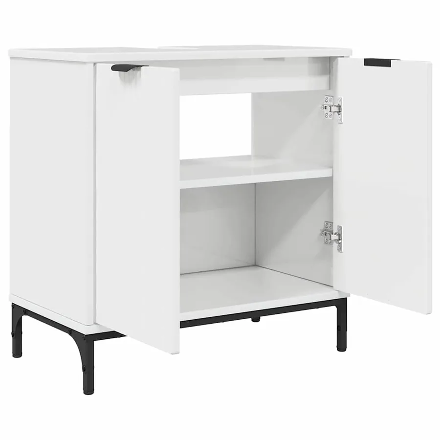 Ensemble de mobilier de salle de bain 3 pcs Blanc brillant - 5