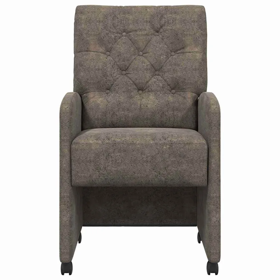 Chaises de Salle à Manger avec Roues 2 pcs Gris foncé - 4