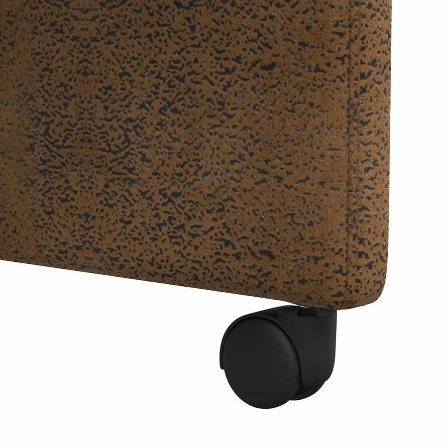 Chaises de Salle à Manger avec Roues 2 pcs Marron Simili daim - 9