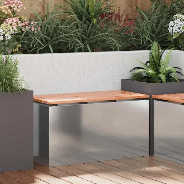Banc de jardin Argent 80 x 40 x 43 cm Acier galvanisé