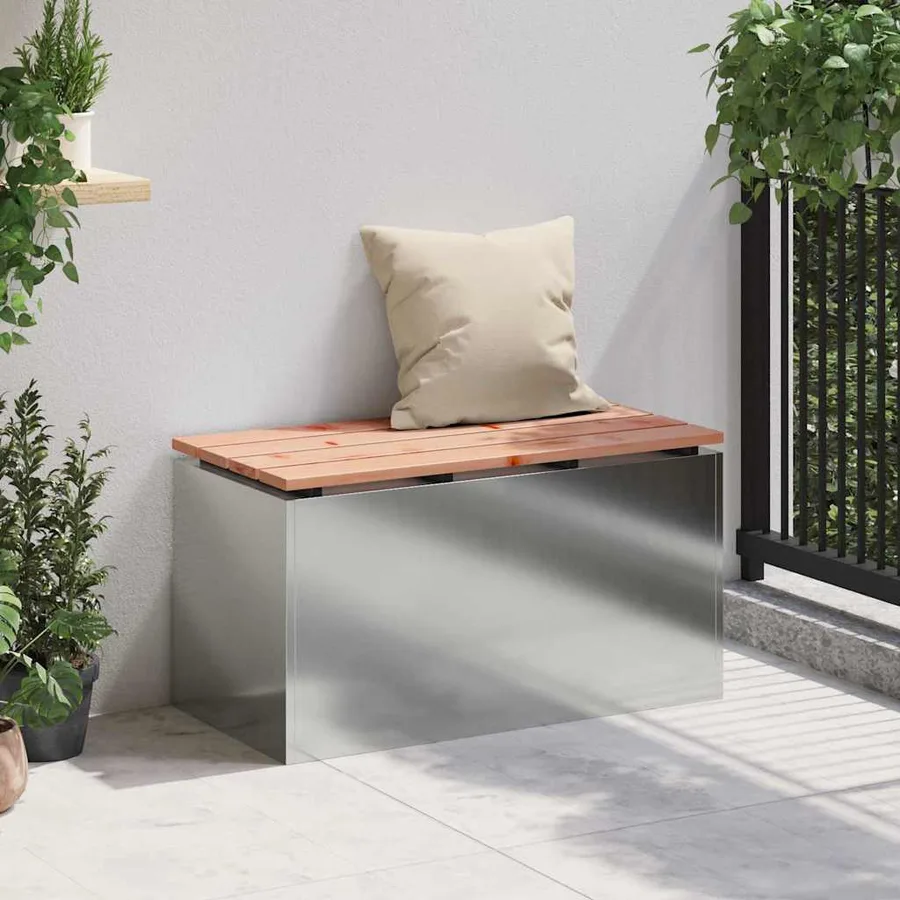 Banc de jardin Argent 80 x 40 x 43 cm Acier galvanisé - 3