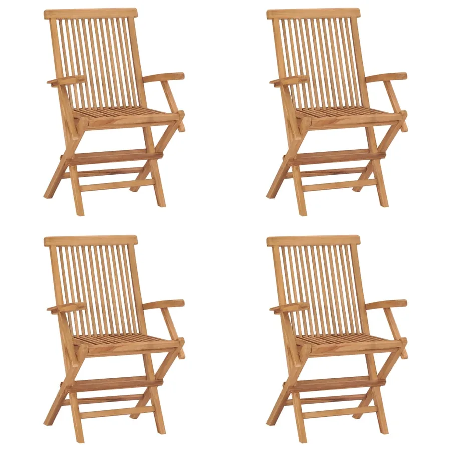 Chaises pliables de jardin lot de 4 Bois de teck solide