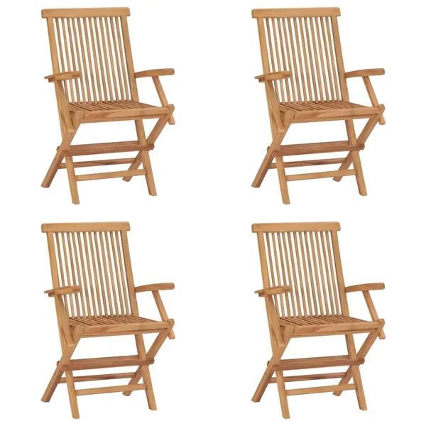 Chaises pliables de jardin lot de 4 Bois de teck solide