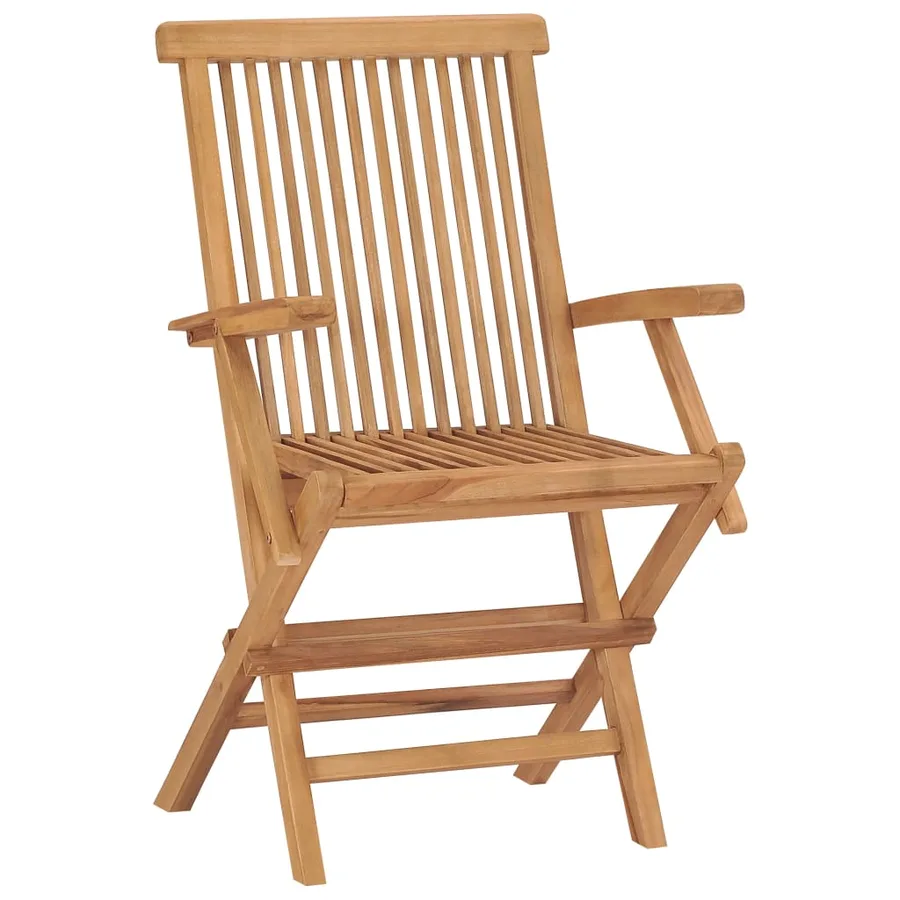 Chaises pliables de jardin lot de 4 Bois de teck solide - 2