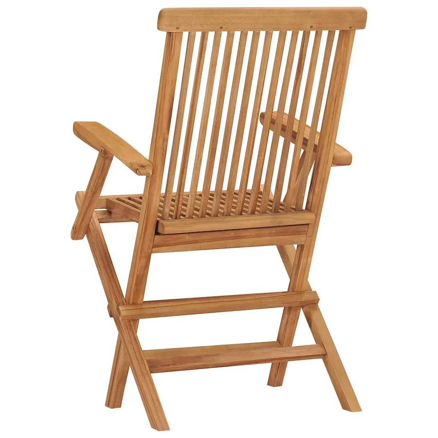 Chaises pliables de jardin lot de 4 Bois de teck solide - 4