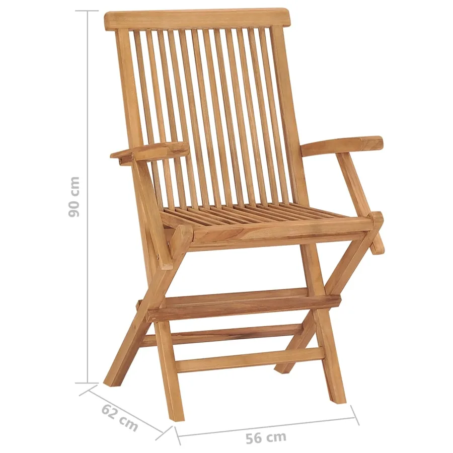 Chaises pliables de jardin lot de 4 Bois de teck solide - 9