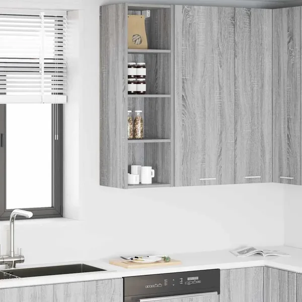 Armoire suspendue avec stockage Gris Sonoma 30 x 29,5 x 100 cm