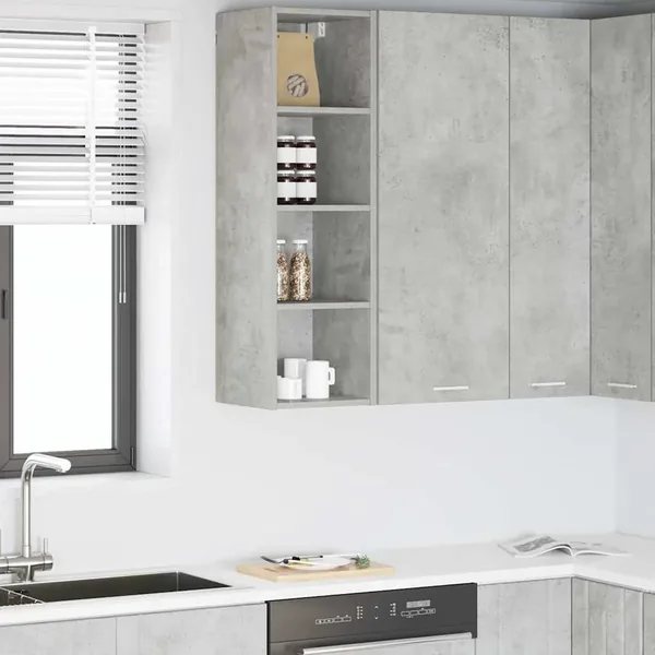 Armoire suspendue avec stockage Gris béton 30 x 29,5 x 100 cm