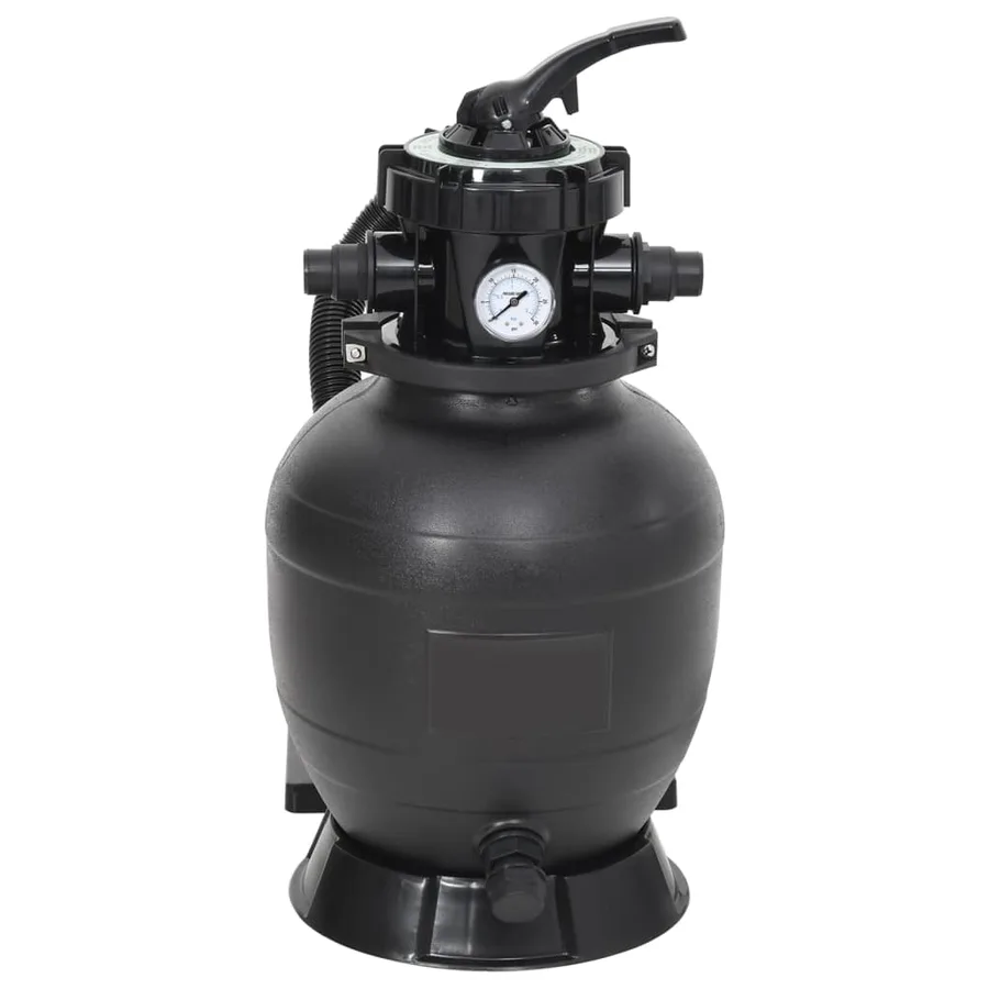 Swimming Pool Sand Filter with 6-Way Valve Black - 4