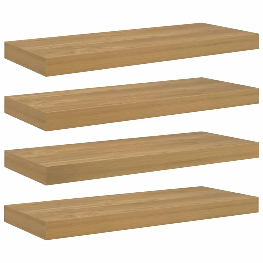 Étagère Murale 4 pcs Marron 60 x 23 x 4 cm Bois d'ingénierie - 2