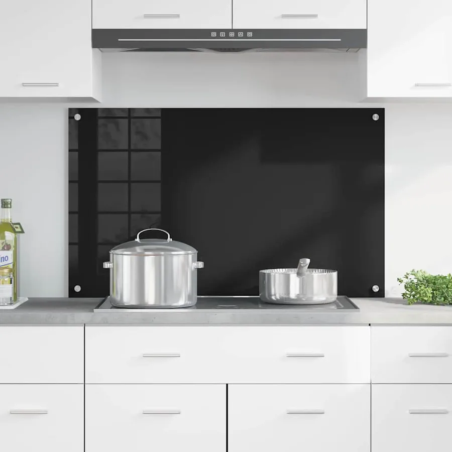 Crédence de cuisine Noir 100 x 60 cm verre trempé - 3
