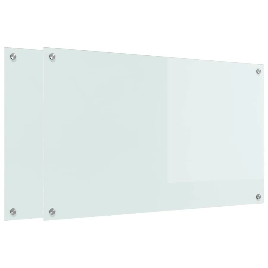 Crédence de cuisine 2 pcs Blanc 100 x 60 cm verre trempé - 2