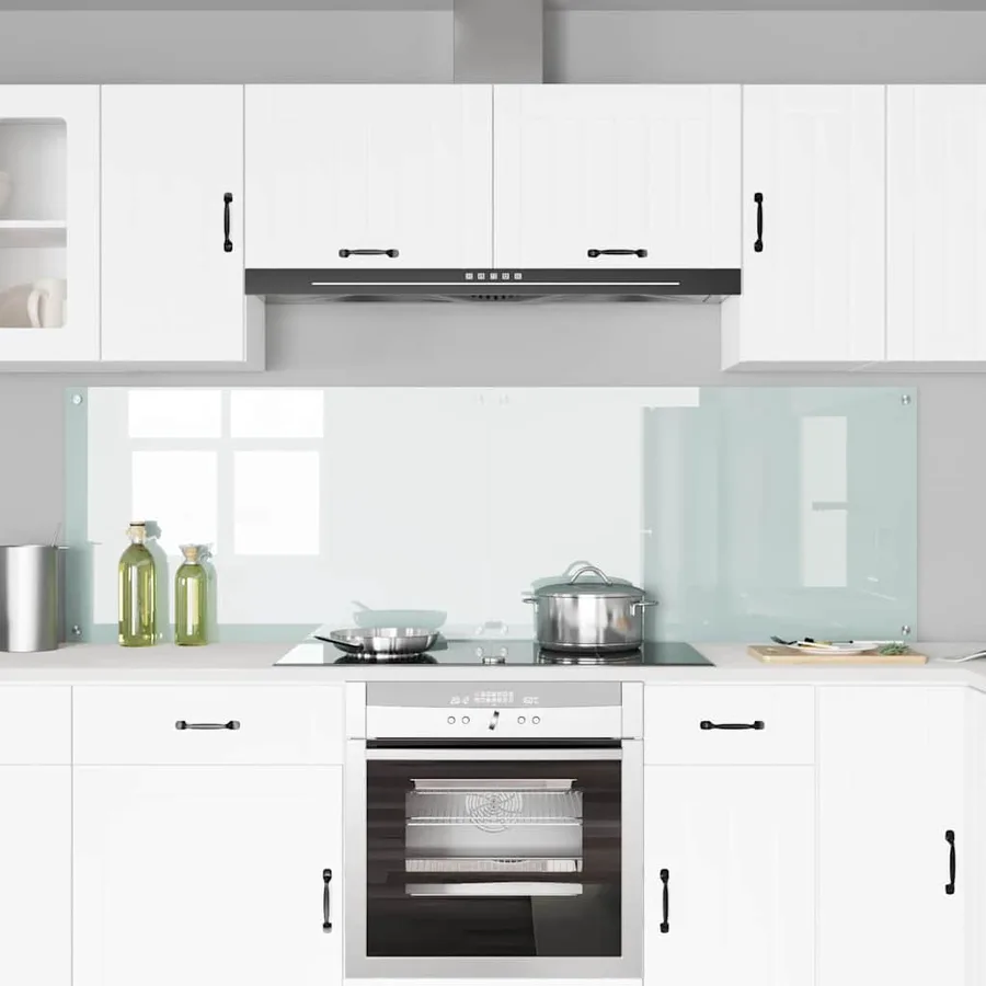 Crédence de cuisine 2 pcs Blanc 100 x 60 cm verre trempé - 3