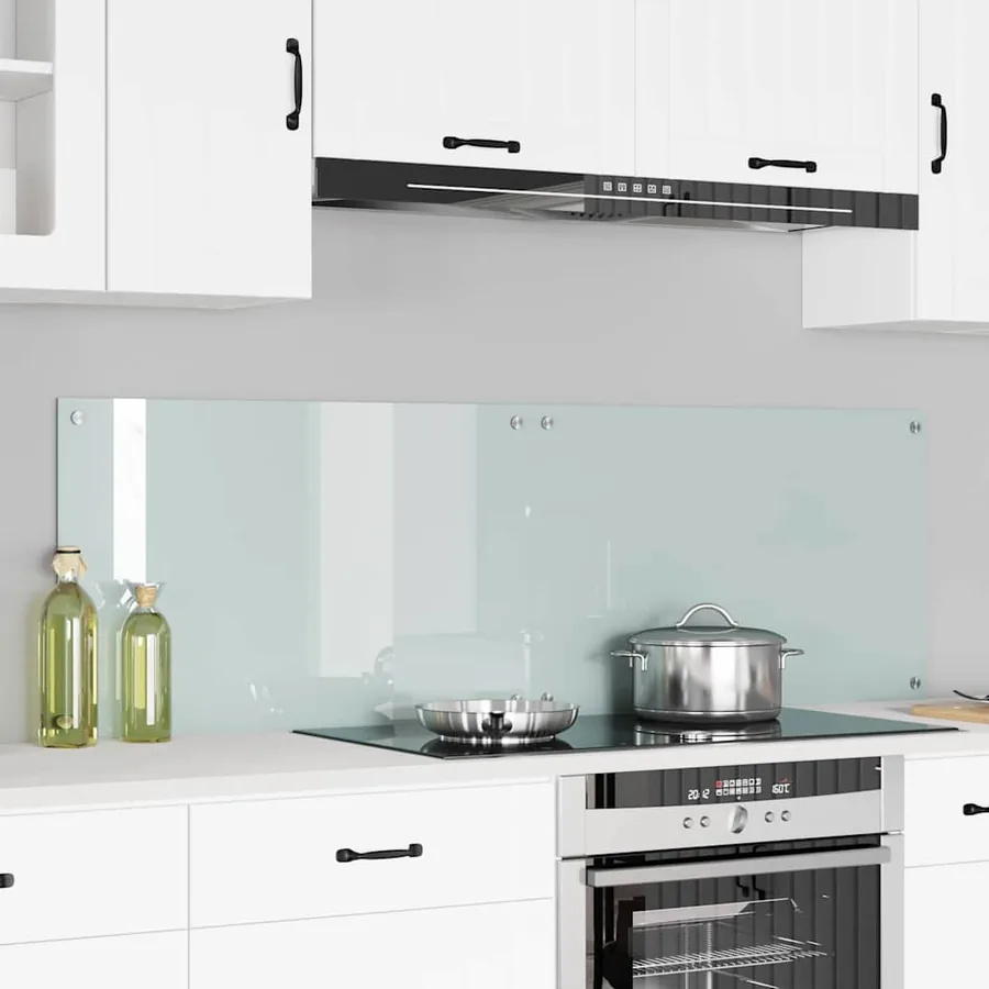 Crédence de cuisine 2 pcs Blanc 80 x 50 cm verre trempé