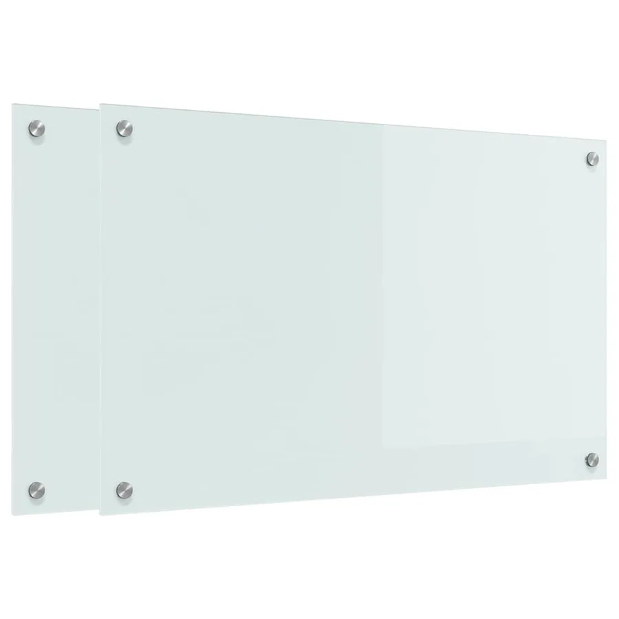 Crédence de cuisine 2 pcs Blanc 80 x 50 cm verre trempé - 2