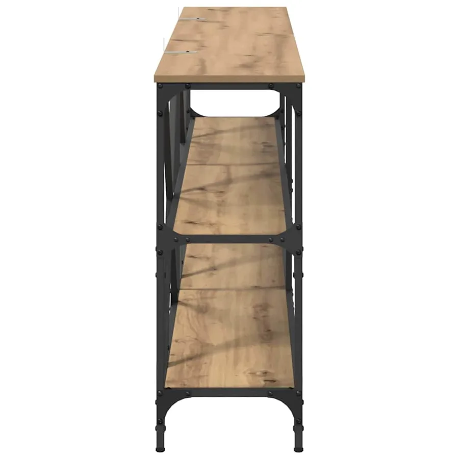 Table console Chêne artisanal 180 x 30 x 75 cm - 6