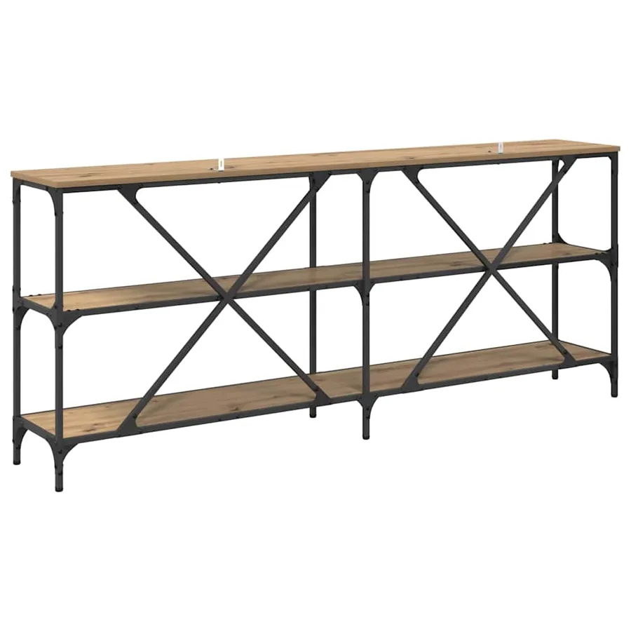 Table console Chêne artisanal 180 x 30 x 75 cm - 7