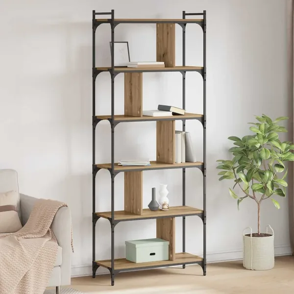 Bibliothèque 5 niveaux 76 x 32 x 192 cm Bois d'ingénierie