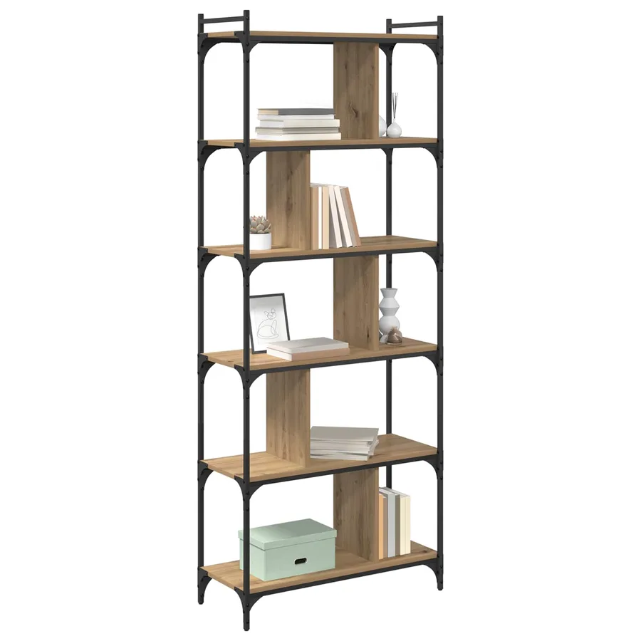 Bibliothèque 5 niveaux 76 x 32 x 192 cm Bois d'ingénierie - 3