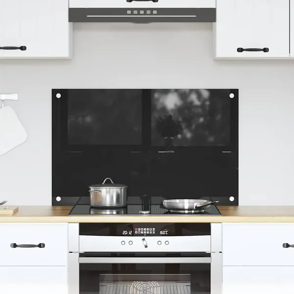 Crédence de cuisine Noir 80 x 50 cm verre trempé