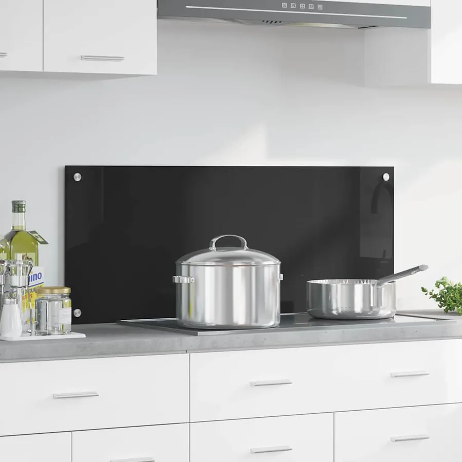 Crédence de cuisine Noir 100 x 40 cm verre trempé